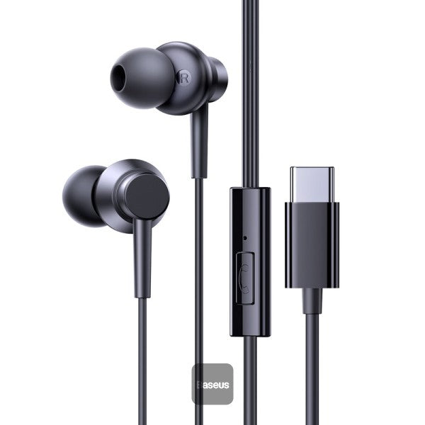 Baseus Encok CZ11 Type-C Wired Headphone, In-Ear Headset USB-C Earphone With Mic - Black Baseus Encok CZ11 Type-C Wired Headphone, In-Ear Headset USB-C Earphone With Mic - Black